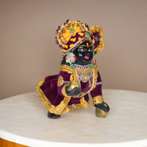 Laddu Gopal, Bal Gopal, Bankebihari Beautiful Full Makeup Black Color Made of Dust Marble