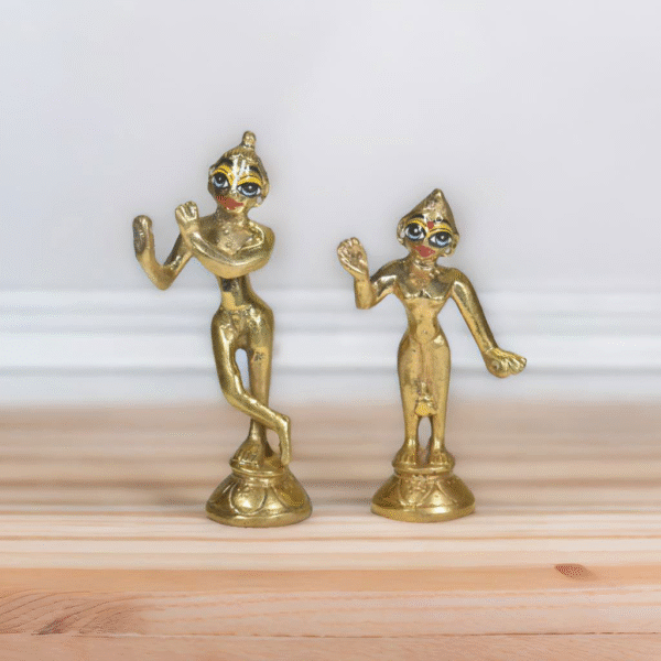 Radha Krishna Yugal Jodi Idol 4 inch Ashtadhatu