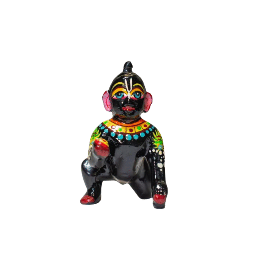 Laddu Gopal Idol Ashtadhatu Black (Fully Makeup) - Image 3