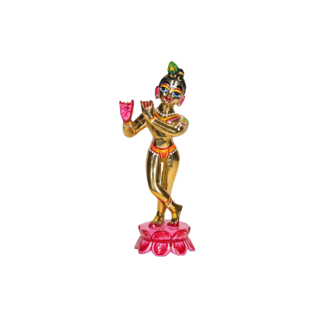 Shri Krishna 9 Inch Ashtadhatu (Fully Makeup) - Image 4