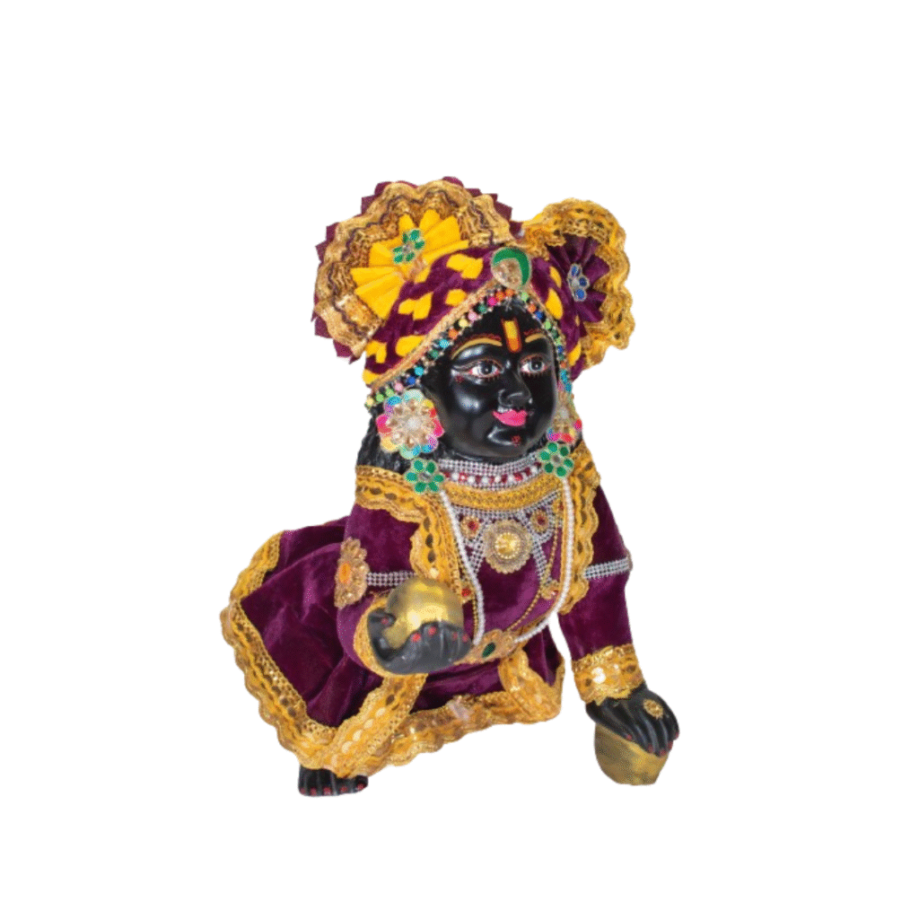 Laddu Gopal, Bal Gopal, Bankebihari Beautiful Full Makeup Black Color Made of Dust Marble - Image 2