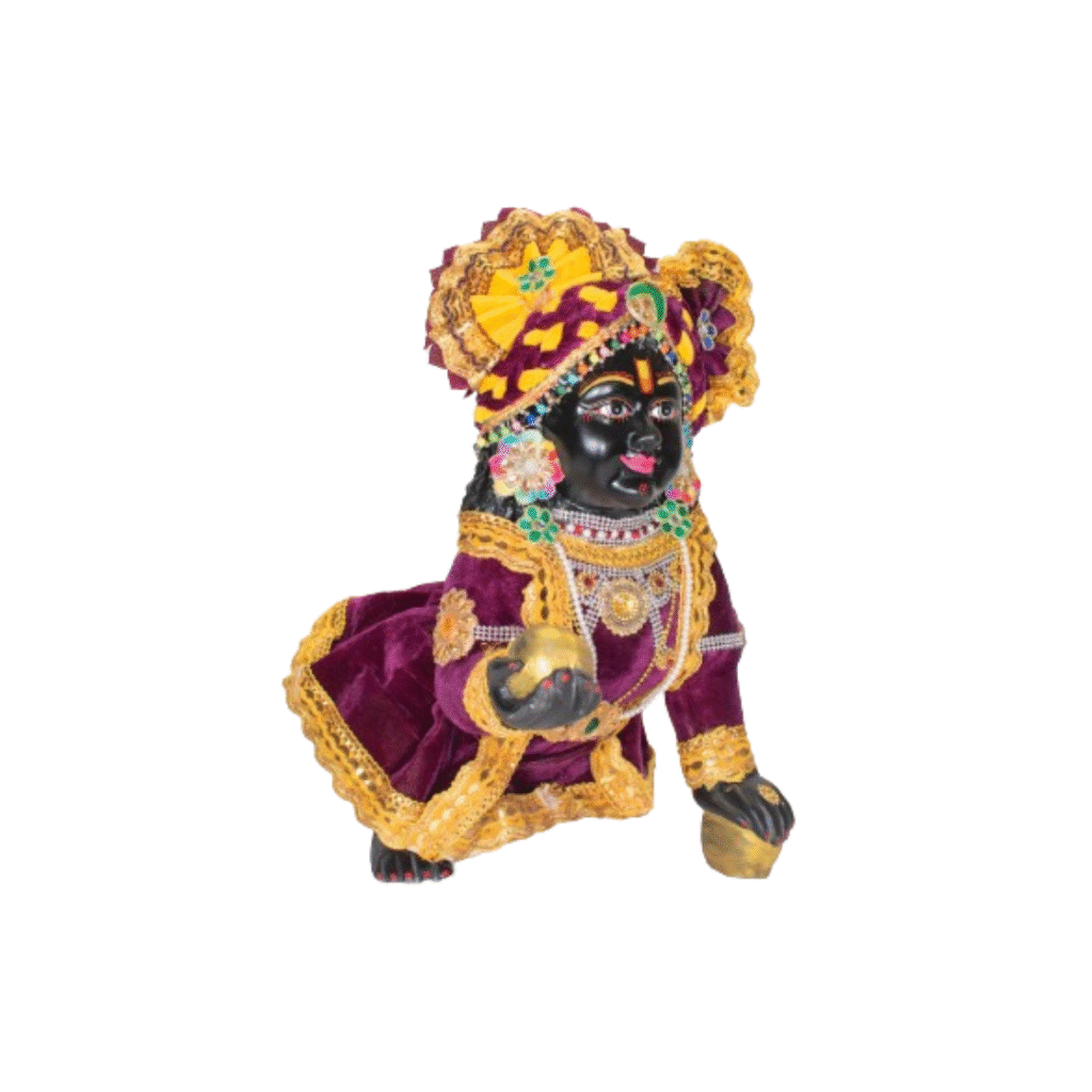 Laddu Gopal, Bal Gopal, Bankebihari Beautiful Full Makeup Black Color Made of Dust Marble - Image 3