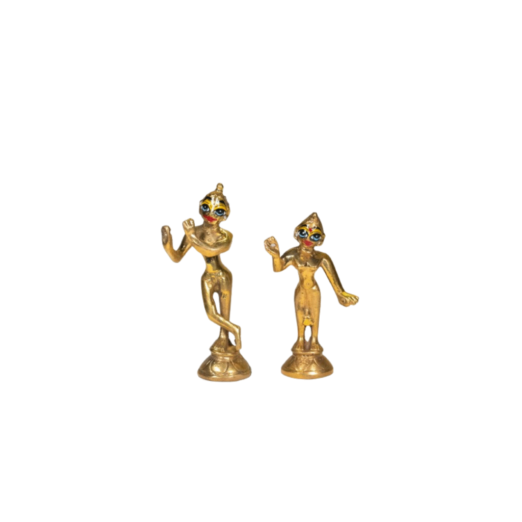 Radha Krishna Yugal Jodi Idol 4 inch Ashtadhatu - Image 2