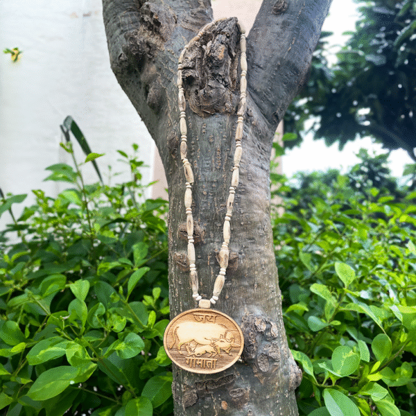 Jai Gaumata Original Tulsi Locket with Fine Cut Beads