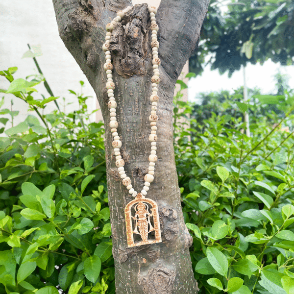 Shri Ram Design Locket And Ram Name Beads Original Tulsi Mala