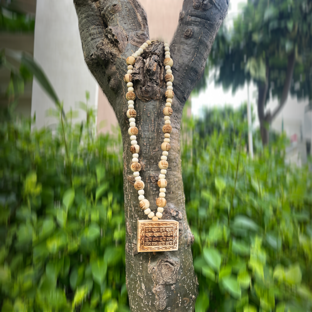 Hare Krishna Hare Rama Mahamantra Bhaktmal Tulsi Locket Mala for Ladies and Men, Mala total Length 22 Inches - Image 2