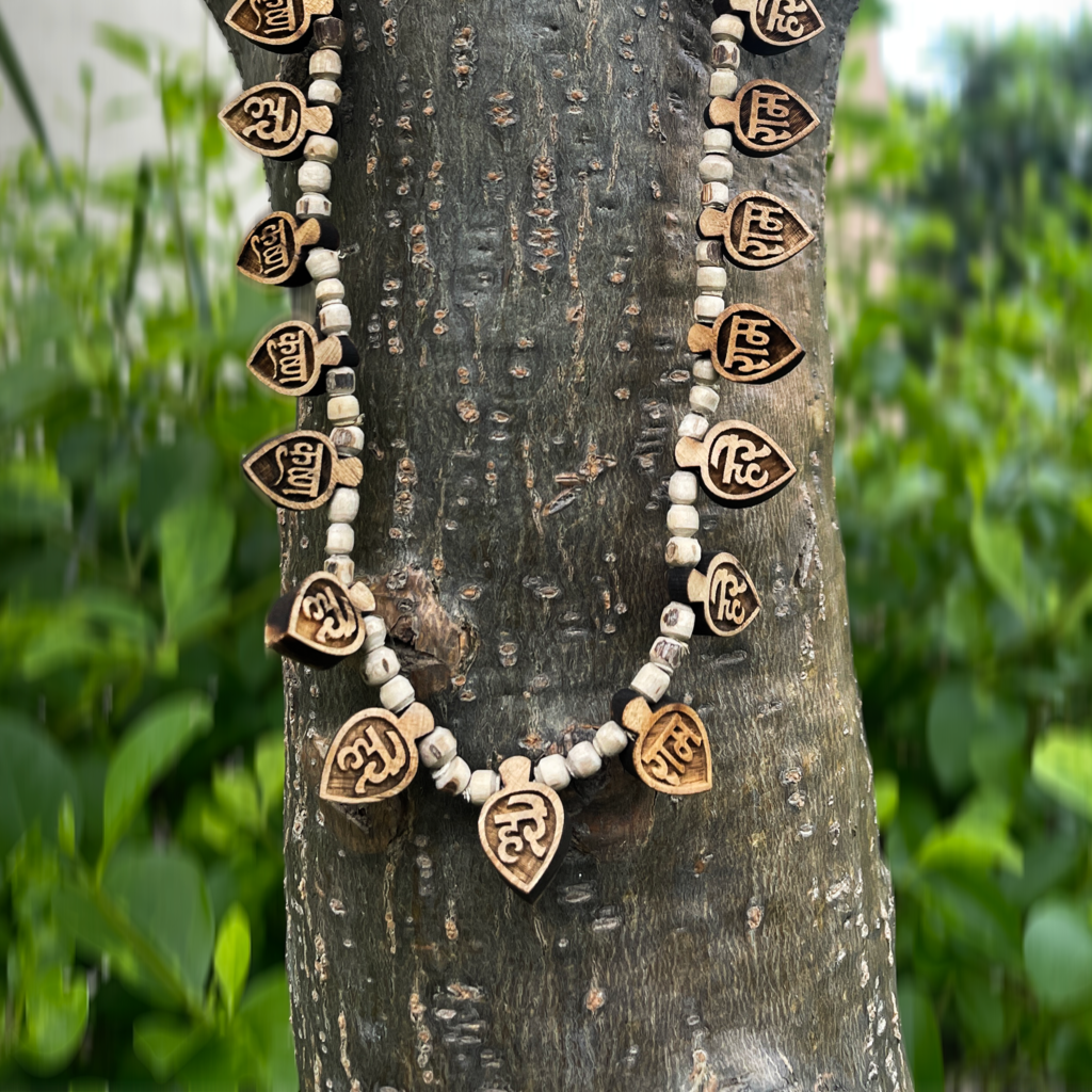 Locket Mahamantra Hare Krishna Hare Rama Original Tulsi Beads Mala - Image 3