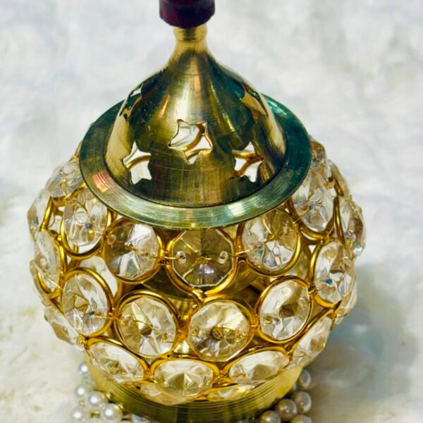 Crystal Diya, Decorative Crystal Oil Lamp For Mandir
