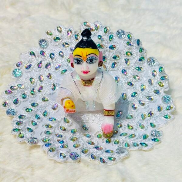 Beautiful White Poshak For Laddugopal And Radharani Ji