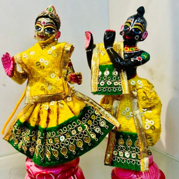 Yugal Jodi Radha Krishna 9 Inch Ashtadhatu Fully Makeup