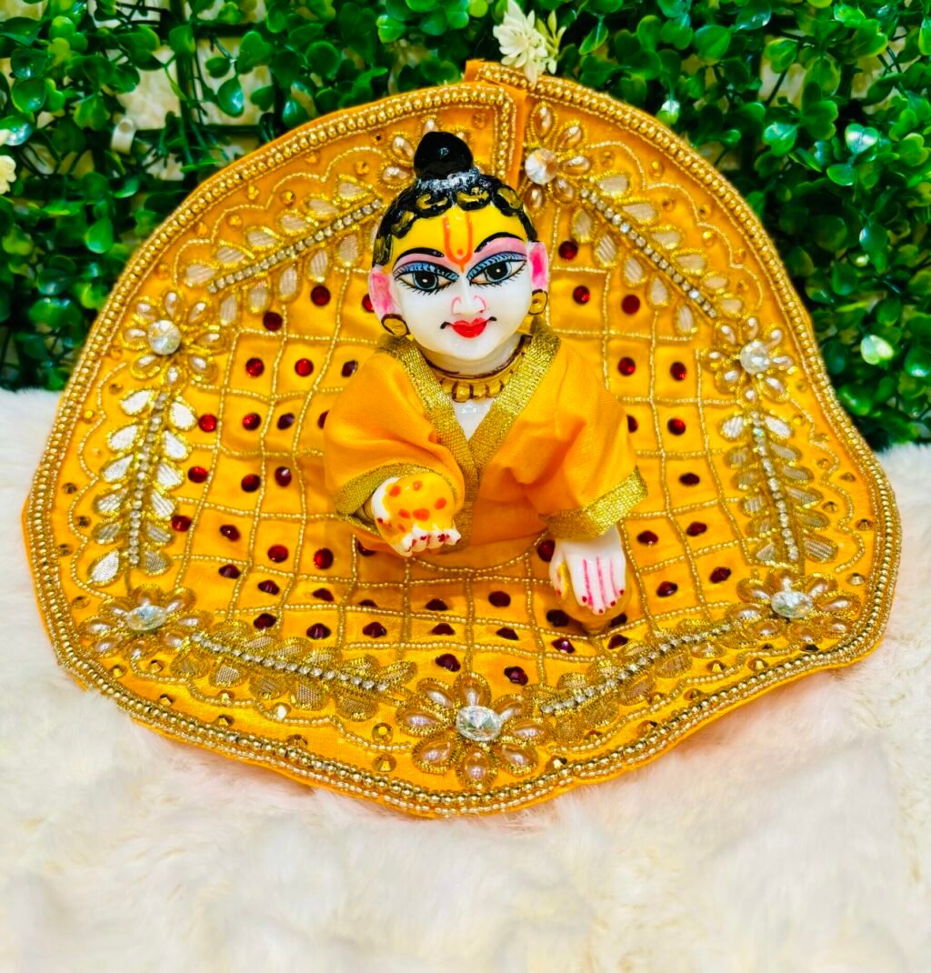 Heavy Designer Kundan Jari Dress For Laddugopal 