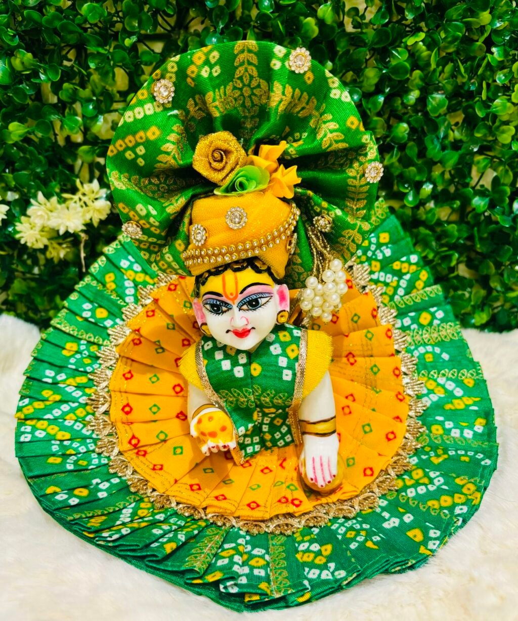 Unique Gujrati Pattern Dress With Mukut