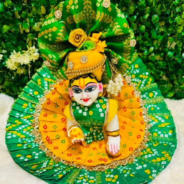 Unique Gujrati Pattern Dress With Mukut