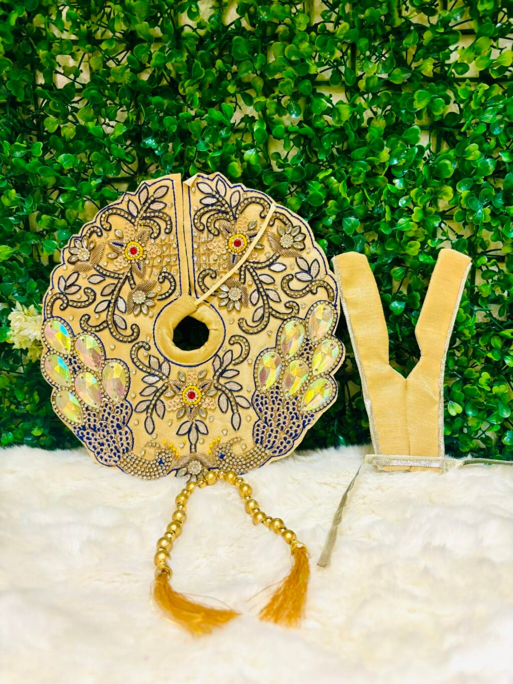 Heavy Dress In Unique Design For Laddugopal  - Image 4
