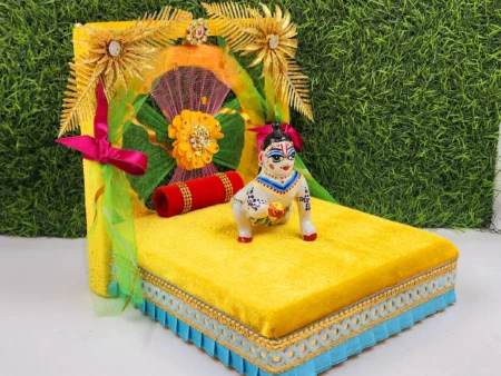 Beautiful Yellow Color Bed For Laddu Gopal Ji