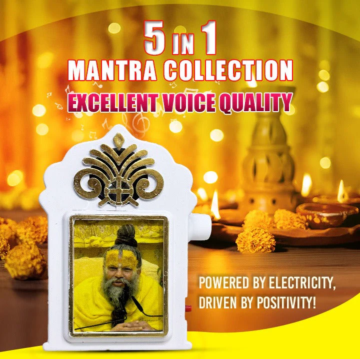 5 in 1 Hindi Mantra Device with Lamp Shri Premanand Ji Voice Mantra- Radharanikripa