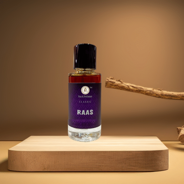 Raas Perfume by Radharanikripa  | Bold Musk and Saffron Scent Echoing Divine Celebration and Passion