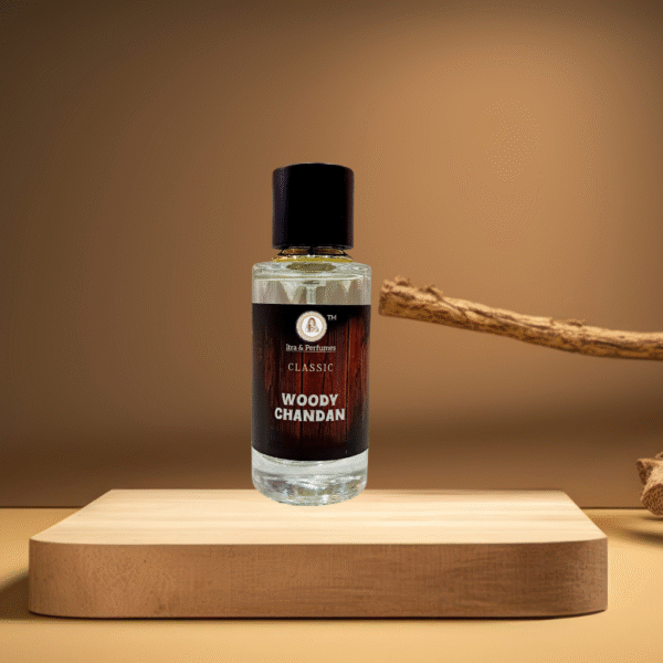 Woody Chandan Perfume by Radharanikripa – 50 ml Pure Scent of Mysore Sandalwood with Earthy Base