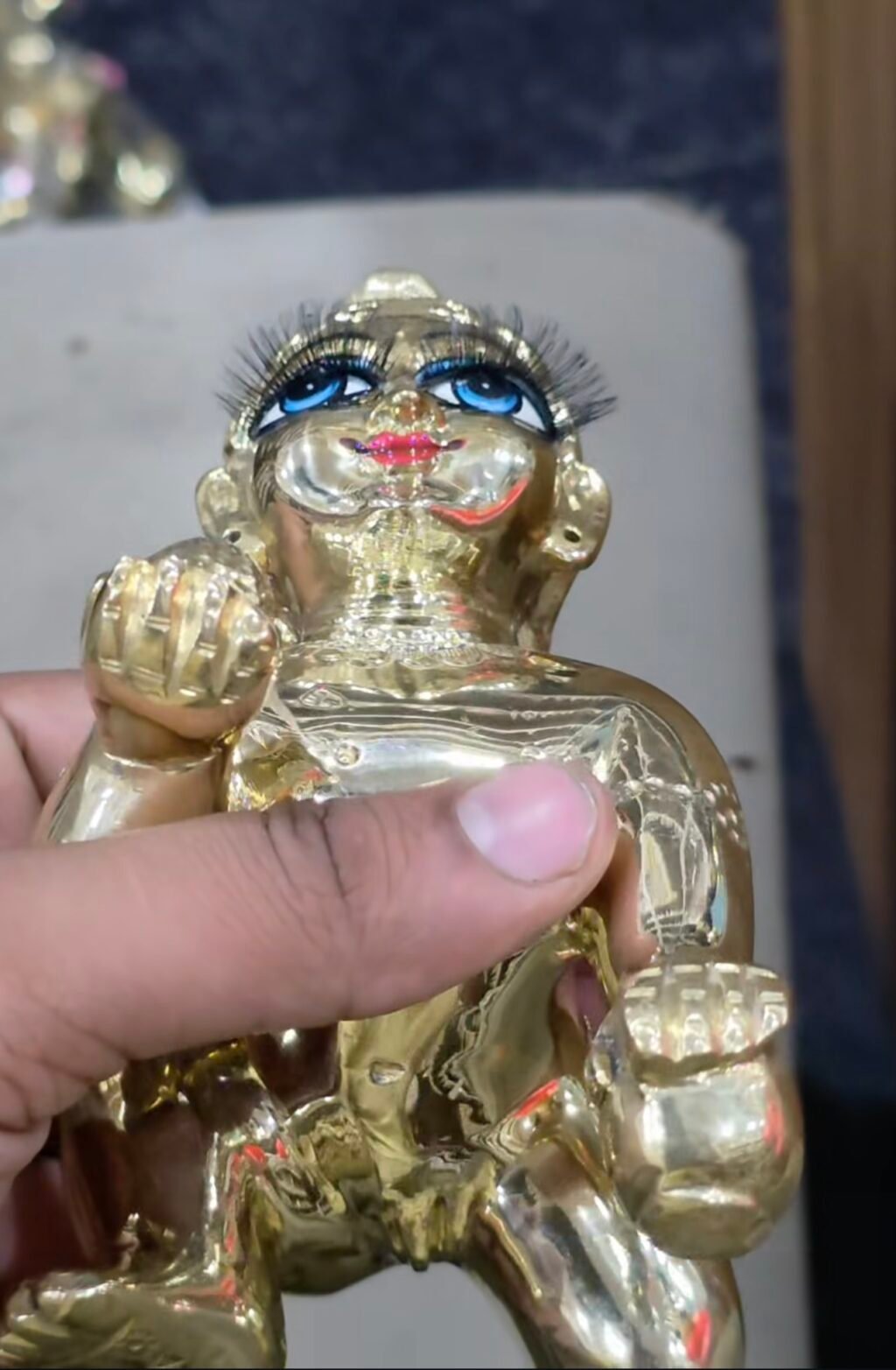 Beautiful Handmade Laddugopal With Permanent Eyelashes By Radharanikripa- All Sizes Available - Image 2