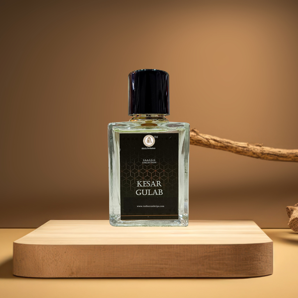Kesar Gulab Perfume by Radharanikripa | Luxurious Rose & Saffron Blend | Long-Lasting Floral Scent | 50ml
