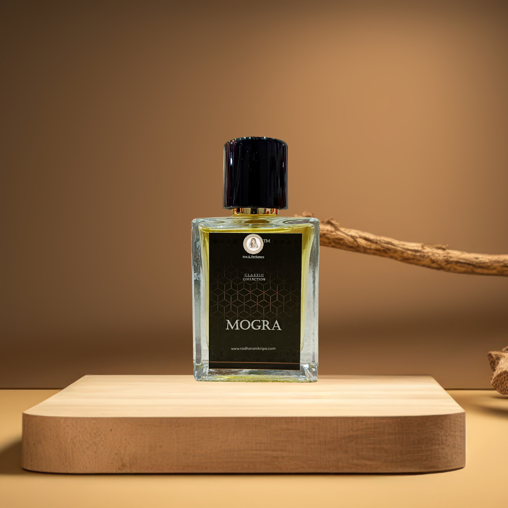 Mogra Perfume by Radharanikripa  | Jasmine Like White Floral Scent | Elegant Fragrance Spray | 50ml Aroma