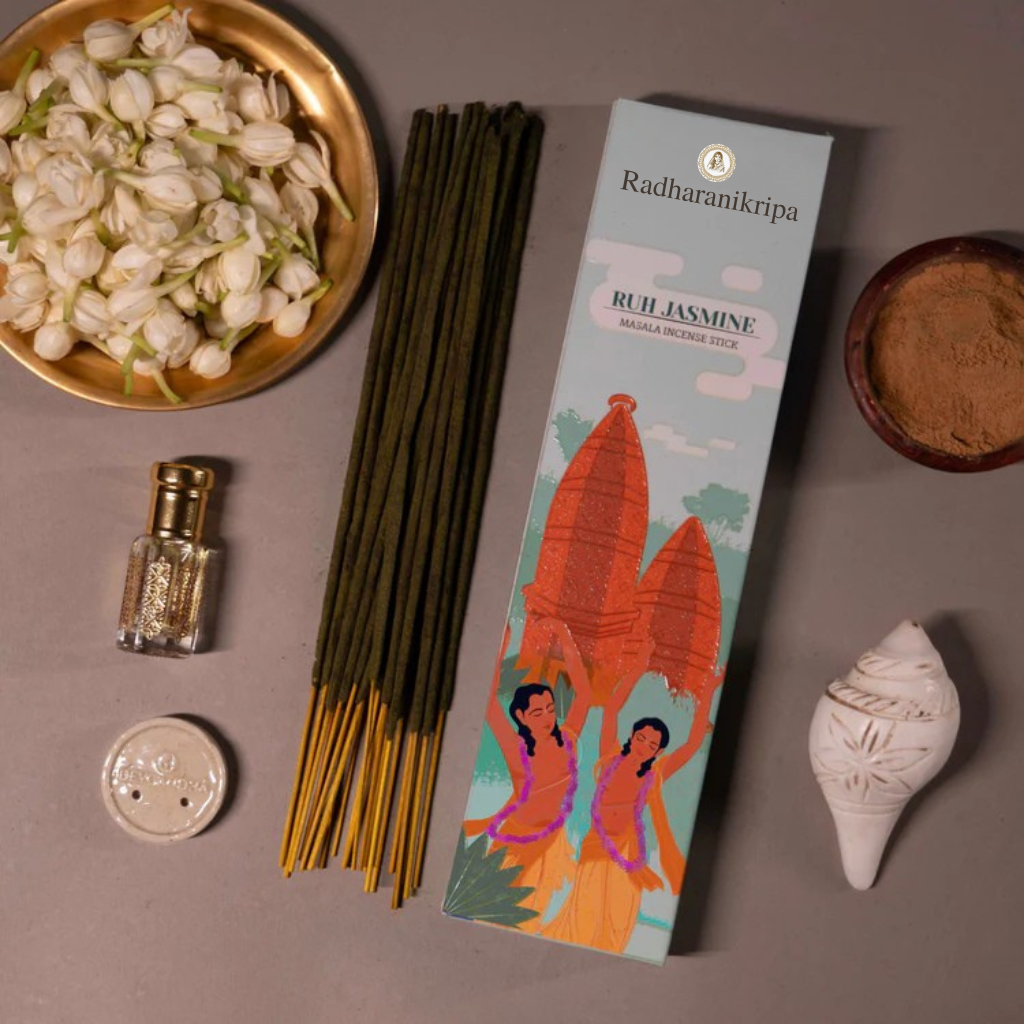 Ruh Jasmine Masala Incense Sticks | 100 GM (Approx. 50 Sticks)