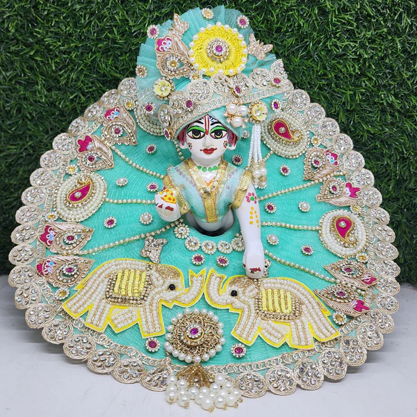 Maharaja Collection in Sea Green Heavy dress for laddu gopal ji
