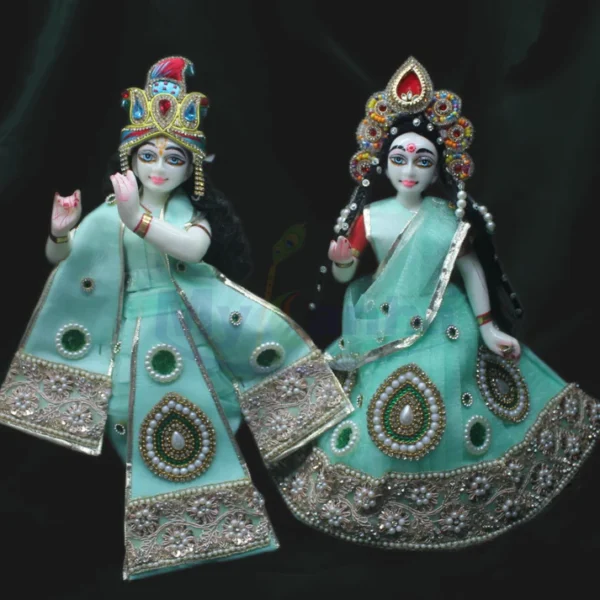 Designer RK Set – Pastel Green with Pearl & Zari Embroidery