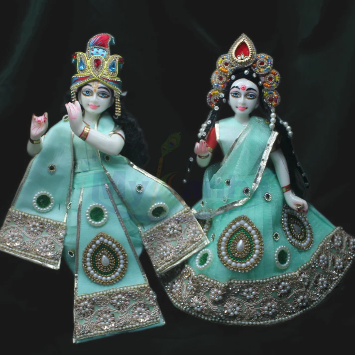 Designer RK Set – Pastel Green with Pearl & Zari Embroidery