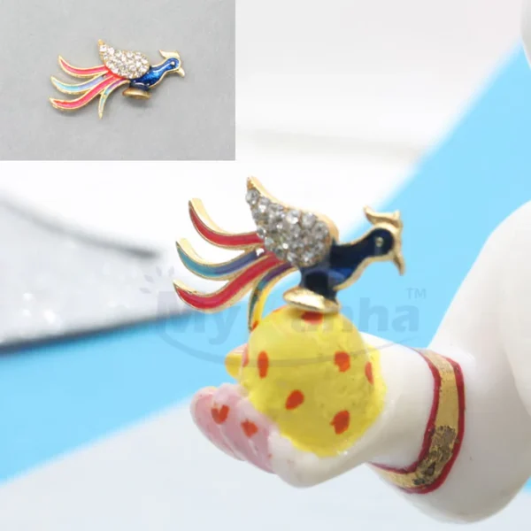 Laddu Gopal open feather peacock Toy – For Placing On Hand