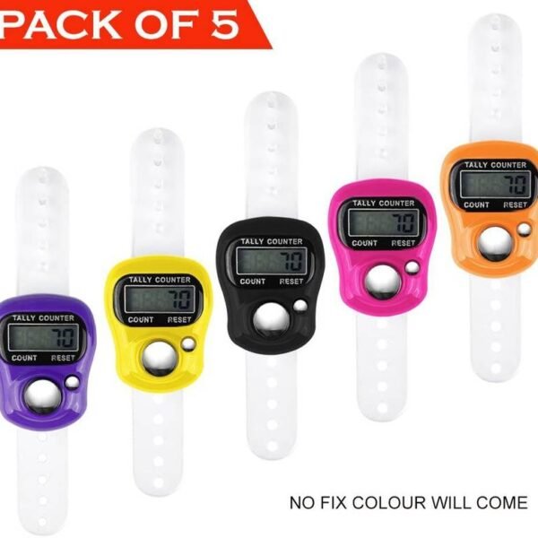 FIRSTLIKE Finger Counter for Pooja Meditation Finger Ring Digital Electronic, Mantra Jaap Digital Tally Counter  (Multicolor Pack of 5)