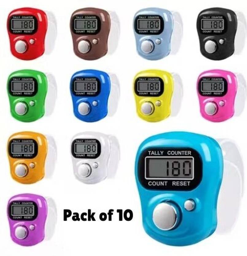 Noblecrown Mala Counter Digital Jaap Counter Prayer Tasbeeh Chanting Counter Analog Tally Counter  (Multicolor Pack of 10)