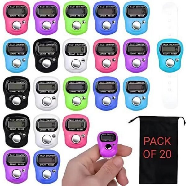 Noblecrown Mala Counter Digital Jaap Counter Prayer Tasbeeh Chanting Counter Analog Tally Counter  (Multicolor Pack of 20)