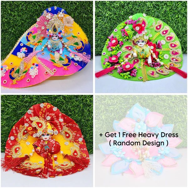 Janmasthmi Special Exclusive combo of 3+1 Heavy Dress (Get 1 Free)
