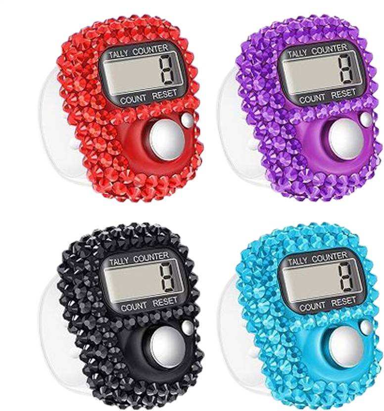 Face Me Hand Tally Counter With Ring electronic Finger Counter Digital Tally Counter  (Multicolor Pack of 4)