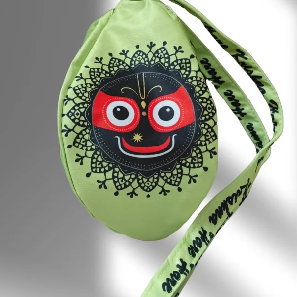 Jagannath Ji green multi printed japa bag