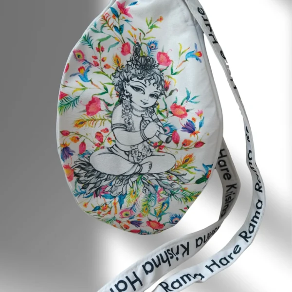 Little Kanha White Multi Print Bead Bag