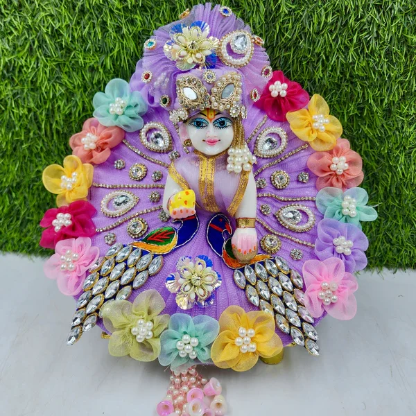 Lavender Heavy Dress for laddu gopal ji with pagdi