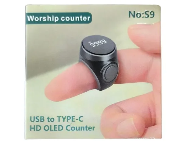 Electronic Finger Counter – Rechargeable Digital Hand Tally with OLED Display