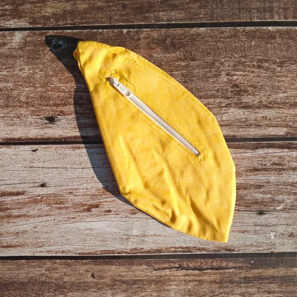 Yellow Cotton Plain Bead Bag