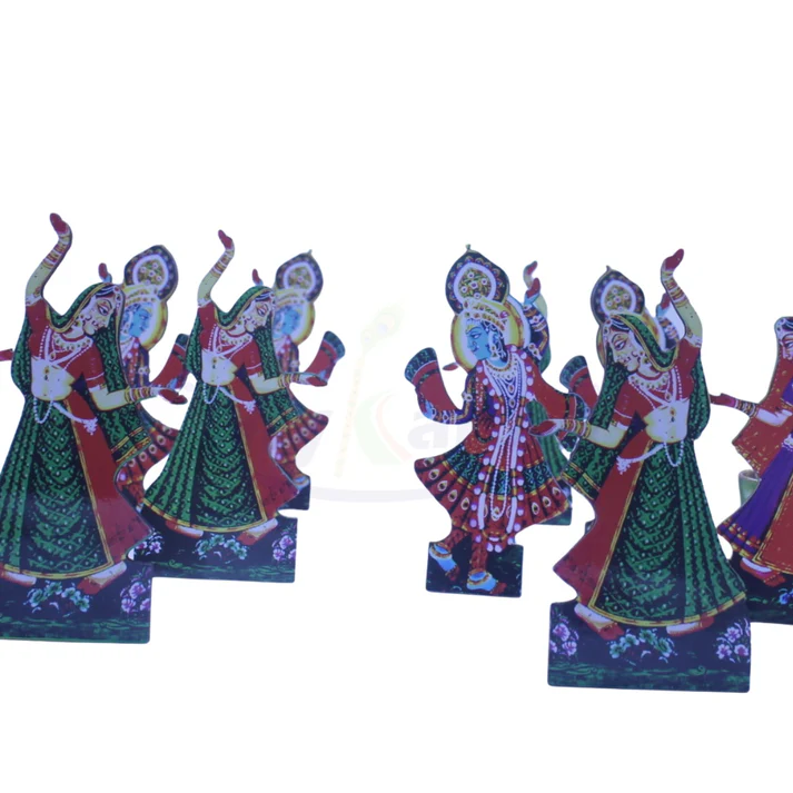 Acrylic MDF fine quality Raas Set for janmashtami decoration (12 Pcs)