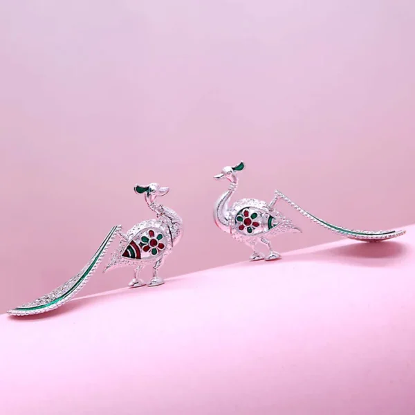 Silver Peacock Toys - 1 Pair