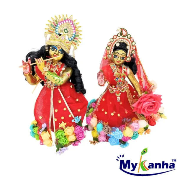 Flower decorated Radha Krishna Dress