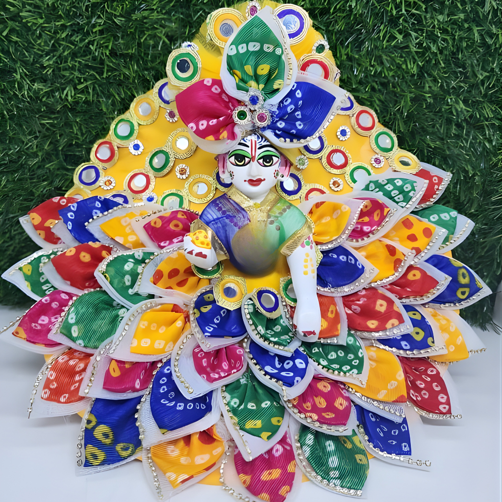 Navratra Special multi bandhej dress for laddu gopal ji
