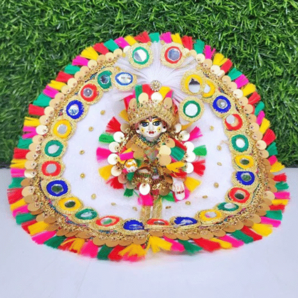 cute multicolor heavy dress with pagdi for laddu gopal ji