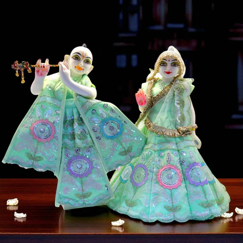 Premium Embroidered Radha Krishna Dress Set – SP-G60