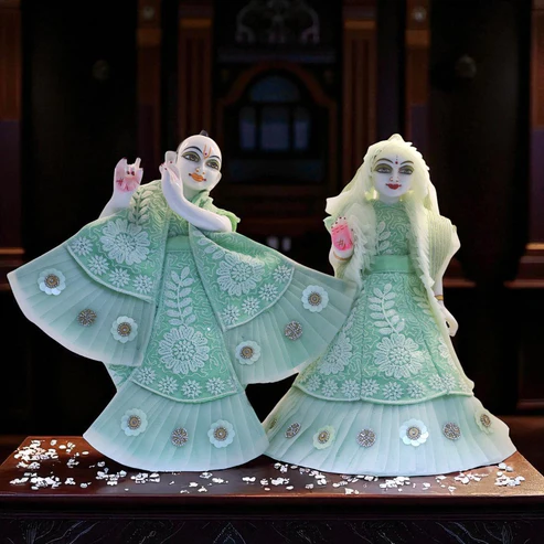 Premium Net Frill Chikankari Radha Krishna Dress Set – SP-F51